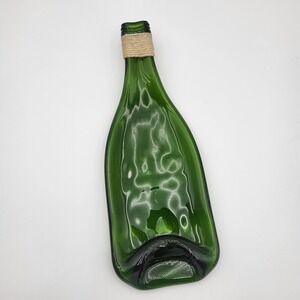 Slumped Melted Glass‎ Bottle Spoon Rest Ashtray Upcycled Barware Decor